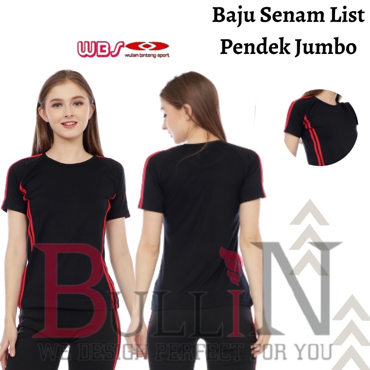 Baju olahraga jumbo wanita list/Baju Running/Gym