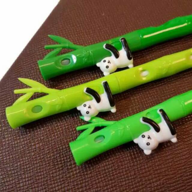

Pulpen pen pen gel bambu panda (bisa bunyi kalau ditiup)