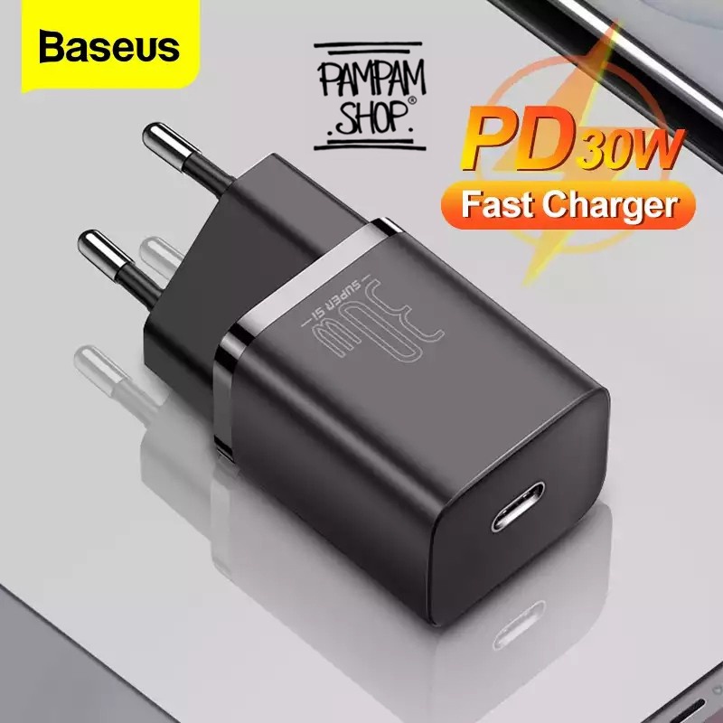 Baseus Original Adaptor Charger Super Si Pro 30W 3A Super Fast Charging Type C PD Quick Charge Kepala Casan Ori Iphone Samsung