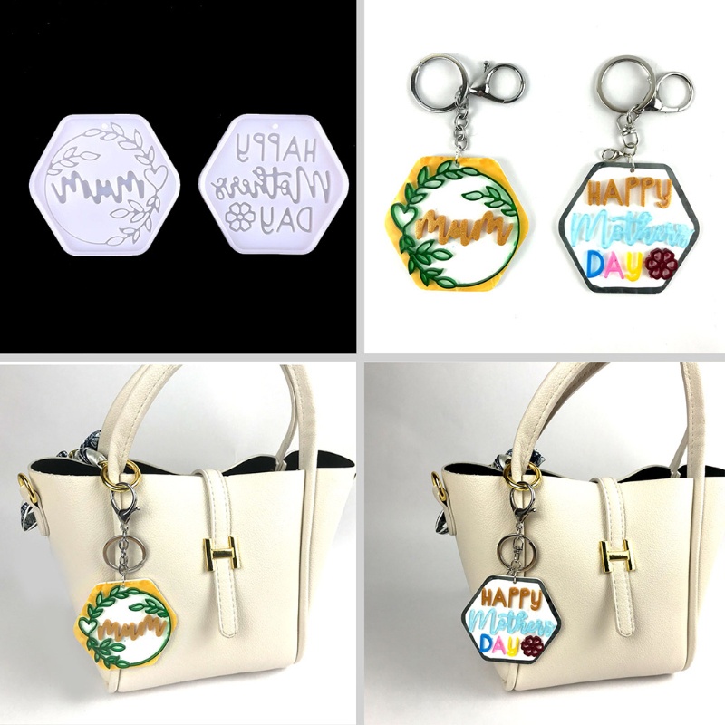 Siy Cetakan Resin Epoksi Bentuk Hexagon Bahan Silikon Untuk Gantungan Kunci / Perhiasan Diy