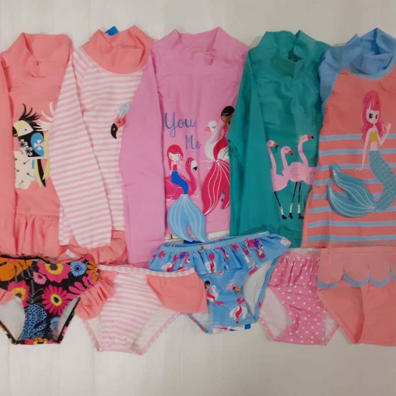 Long Sleeves Girl Swimwear / Baju Renang Anak