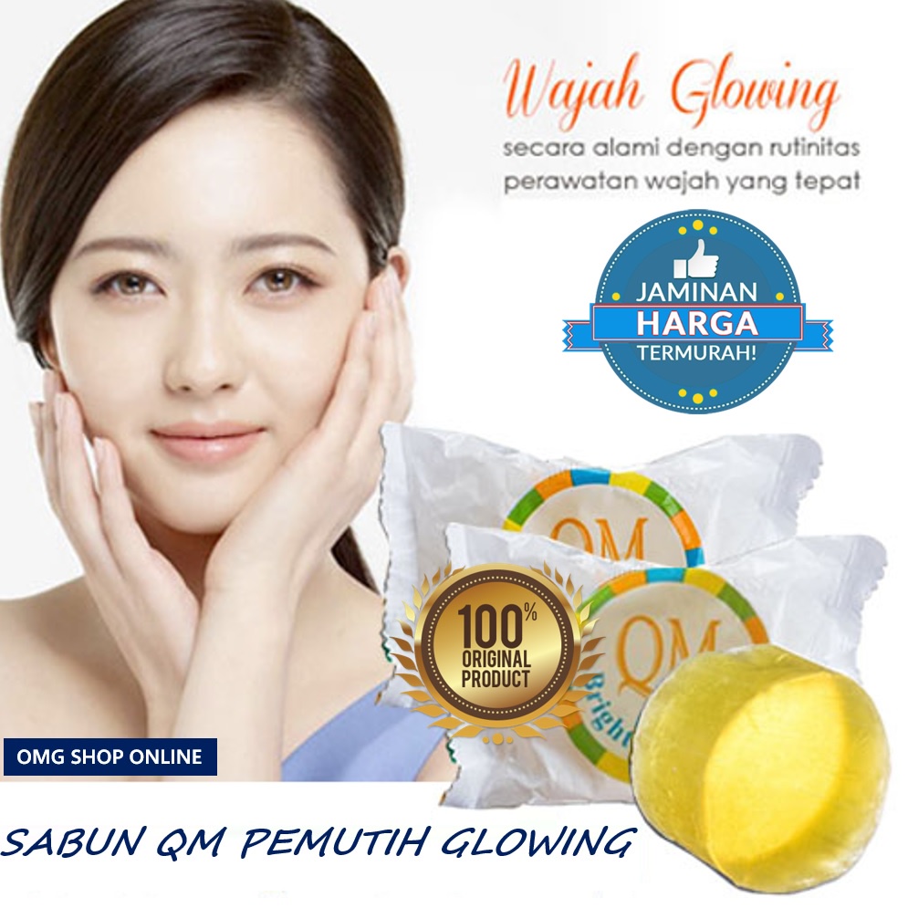 Termurah !! Sabun QM Glowing Original BPOM Brightening Soap / QM Sabun Pemutih Badan Permanen Pria Wanita / Sabun Pemutih Wajah / Sabun Pemutih Kulit Ketiak Selangkangan – Skincare Sabun Pemutih Badan Pria Wanita