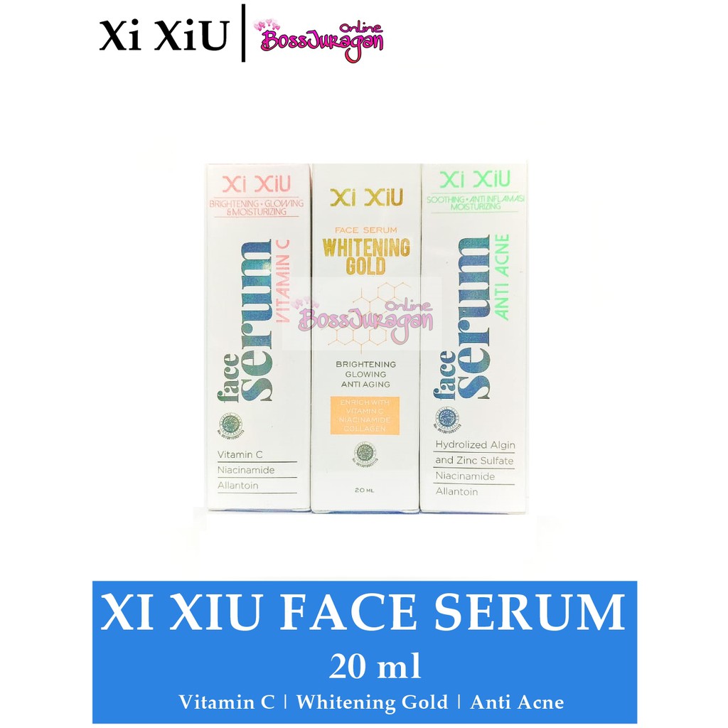 (BOSS) XI XIU Face Serum Whitenig Gold | Vitamin C | Anti Acne  - 20ml | xixiu serum wajah