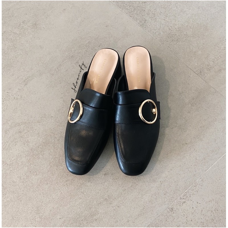 shoenify Clairine black slip on sandal cewek sepatu wanita CK-214 CnK 1914 C*K 214 202 - [128]