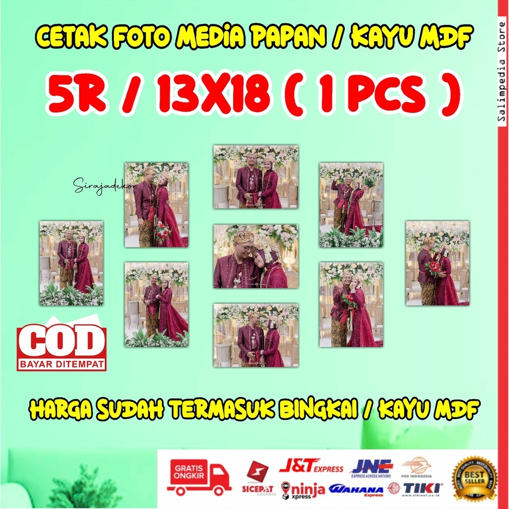 HIASAN DINDING FOTO 5R (13X18) / CETAK FOTO BINGKAI 5R / BINGKAI FOTO TEMPEL DINDING