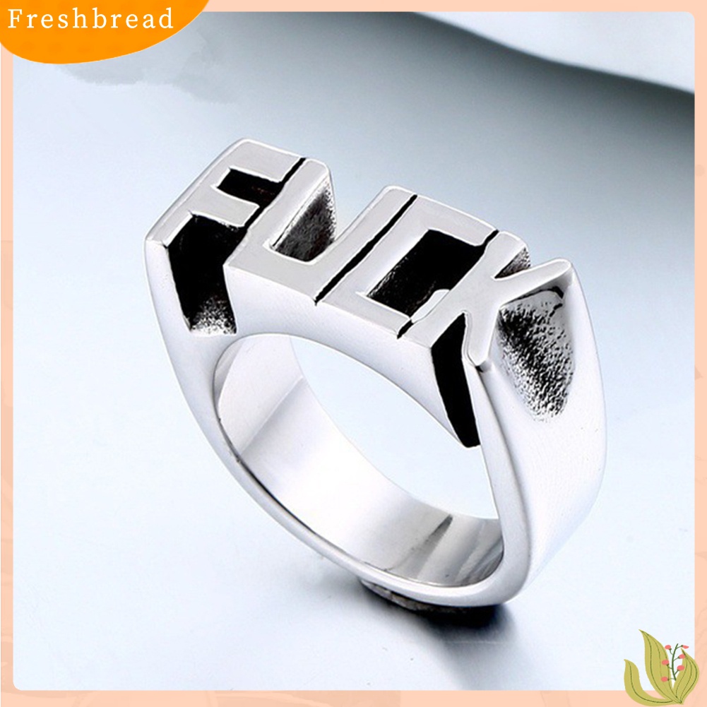 [TERLARIS]Punk Stainless Steel Letter Style Cool Hip Hop Finger Ring Jewelry for Women Men