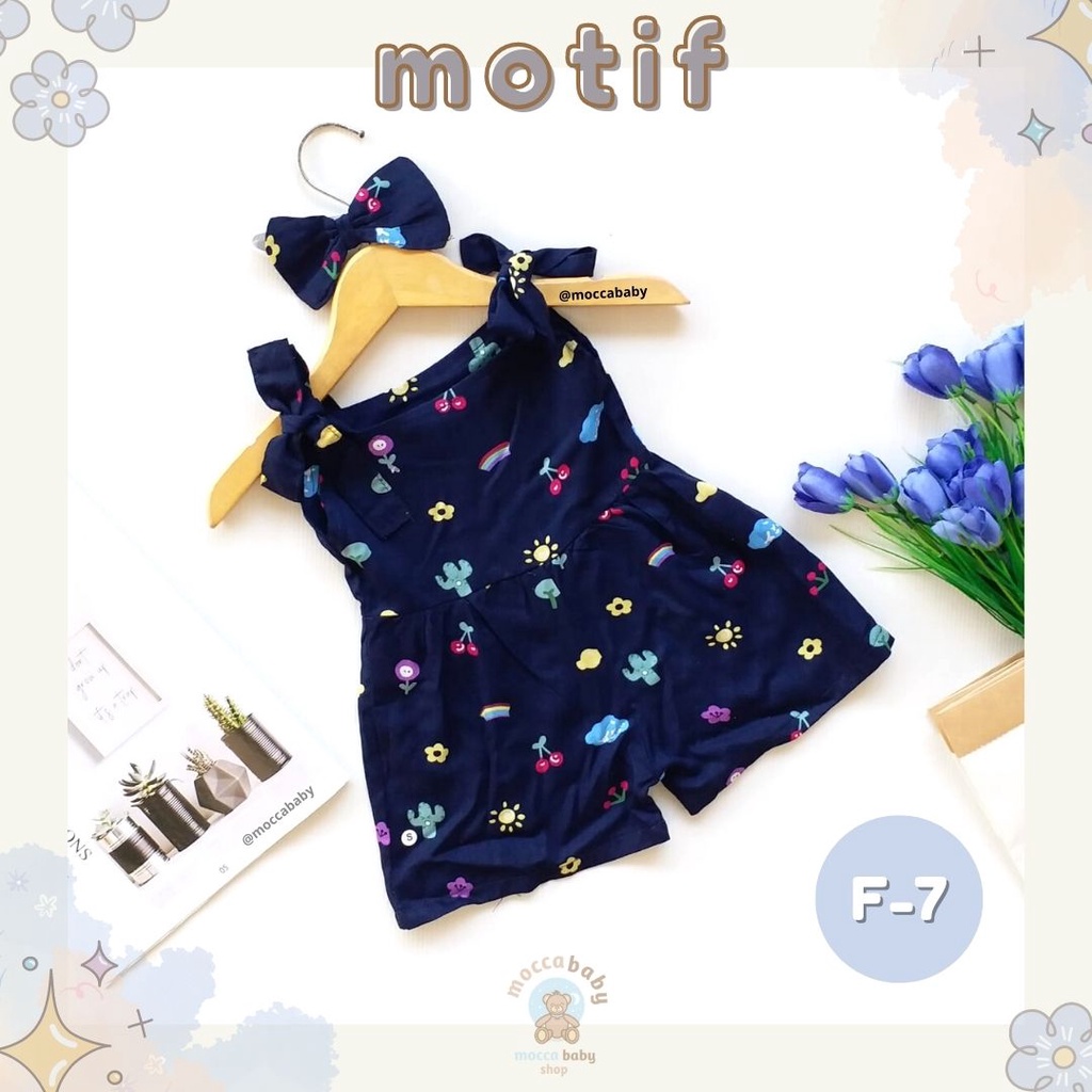 MBSS - BBB JUMPSUIT HANA setelan anak perempuan jumper bayi motif bunga lucu free headband PART 2