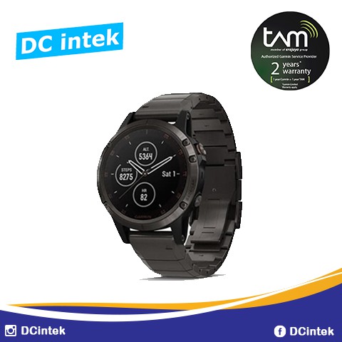 Garmin Fenix 5 Plus Sapphire Carbon Gray with DLC Titanium Band