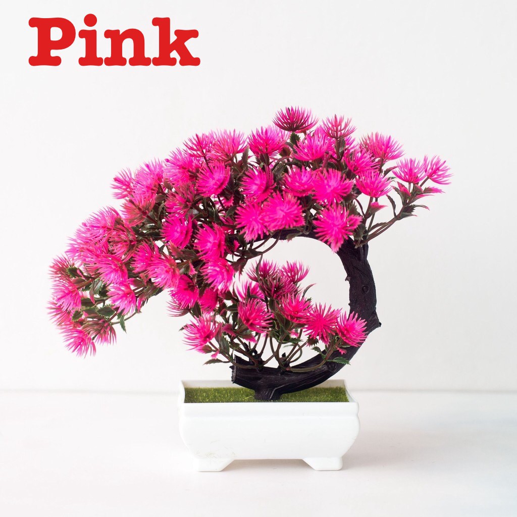 BOS235 Bunga Plastik / Pajangan Bunga Artifisial-Pink