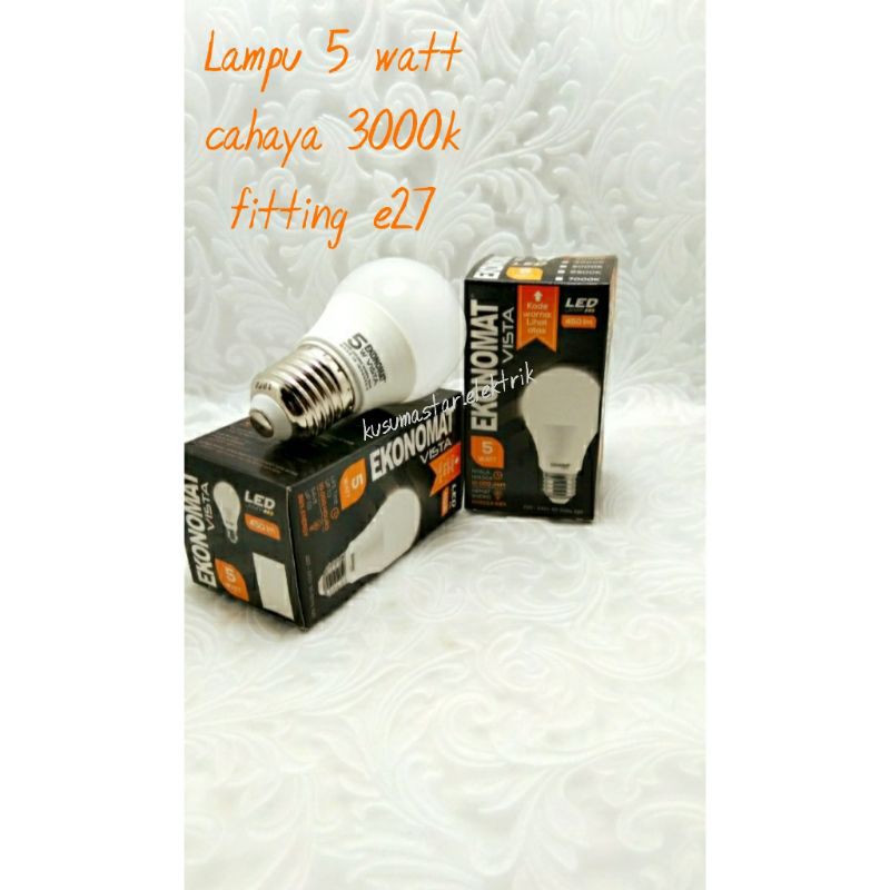 Lampu led 5 watt.warmwhite. 3000k.lampu led 5 watt.kuning.e27