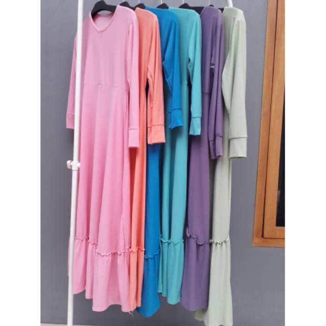 Gamis jersey tebal