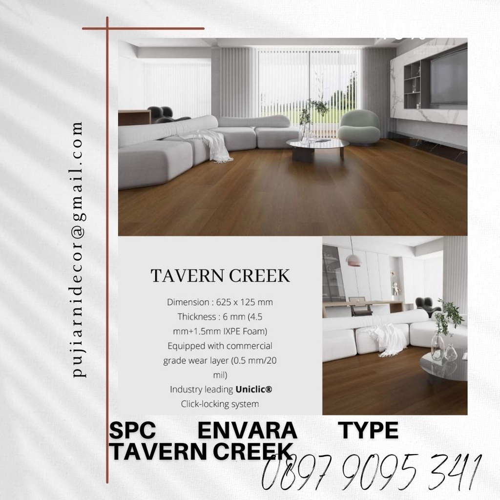 Lantai kayu Spc Envara type Tavern Creek