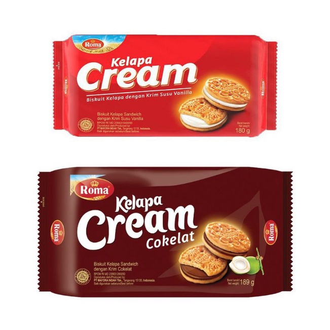 

ROMA KELAPA CREAM | BISCUIT KELAPA DENGAN KRIM SUSU @189 G