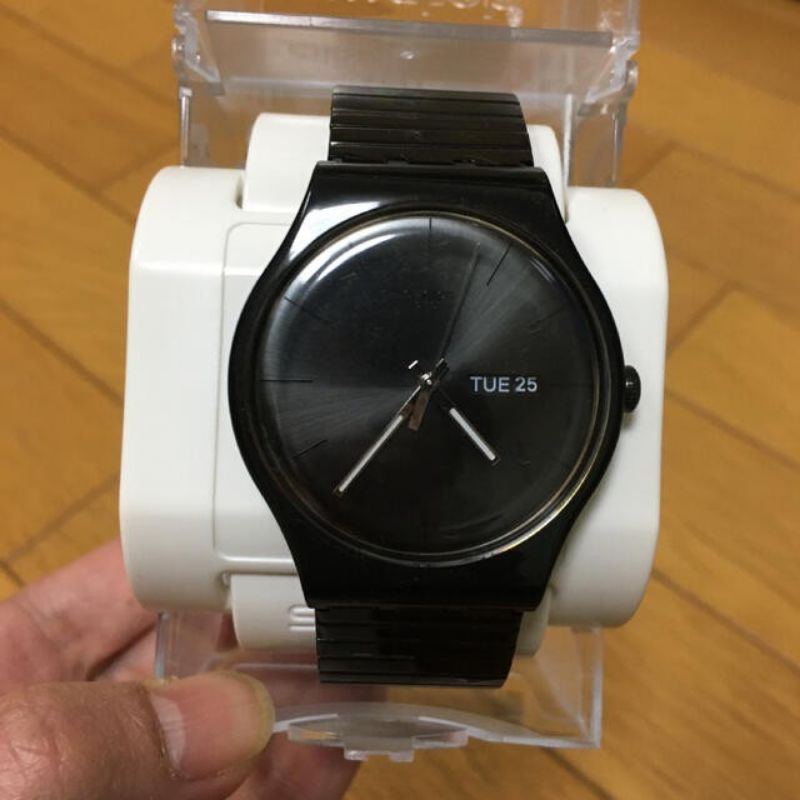 Swatch Analog Jam Tangan Rantai Black  SUOB708A  Termurah