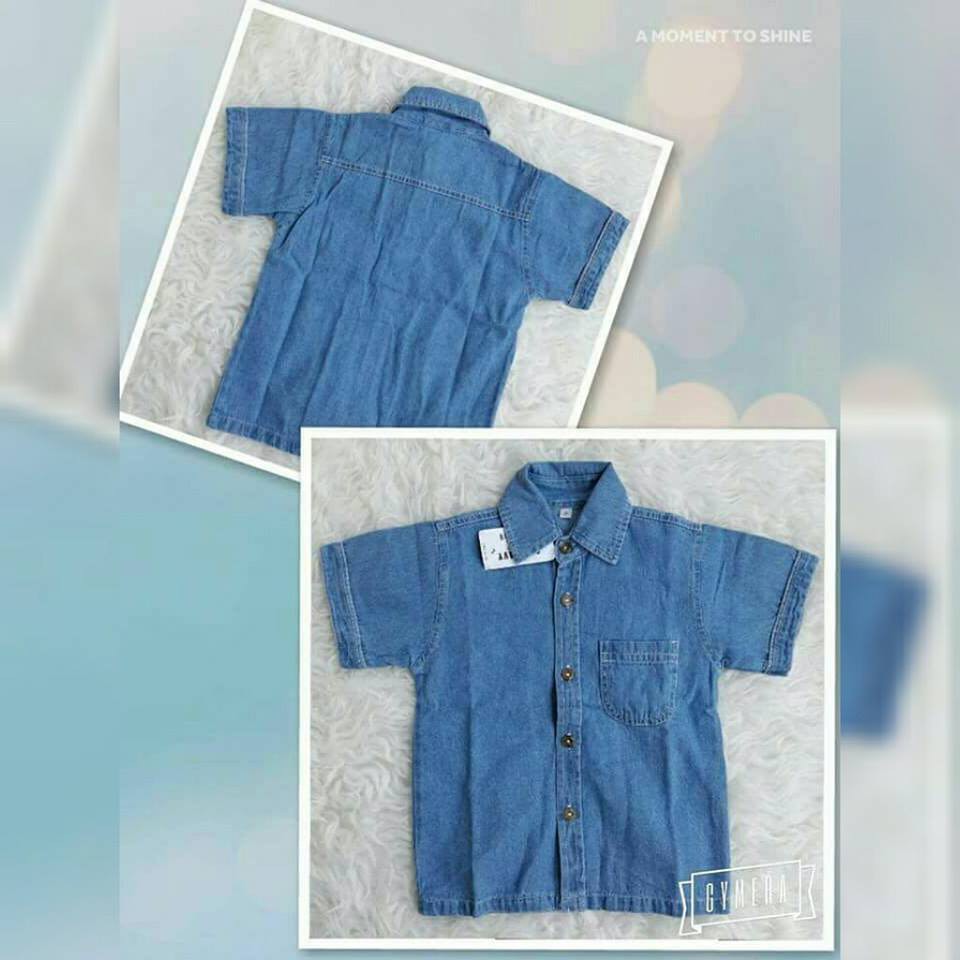 COD FREE ONGKIR KEMEJA JEANS ANAK BENDERA 1-7 TAHUN-6