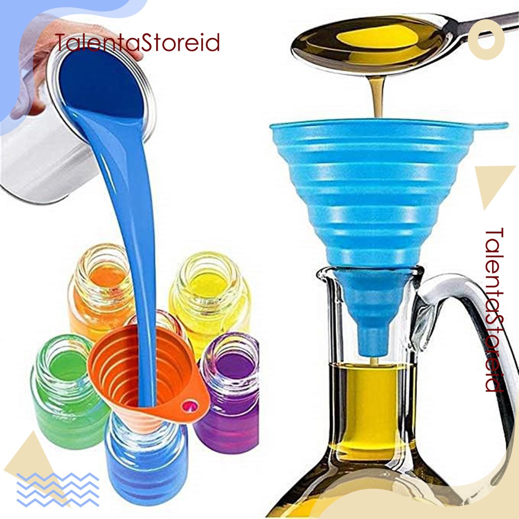 Corong Air Water Silicone Minyak Oil Flexible Lipat Corong Portable Silikon Foldable