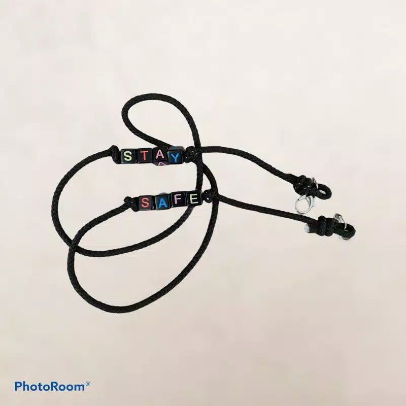 Custom Nama 2 sisi tali masker / pengait masker / rantai masker / gantungan masker