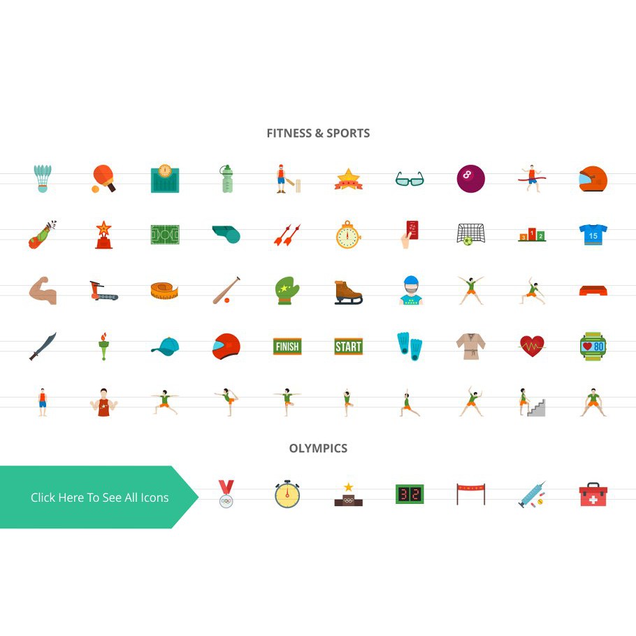 860 Activities Flat Icons - Vector Designs