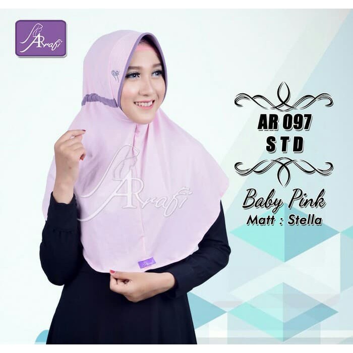 Promo!! Ar 097 Twinny Std Jilbab Hijab Kerudung Bergo Ar Rafi Arrafi Serut Terlaris!!