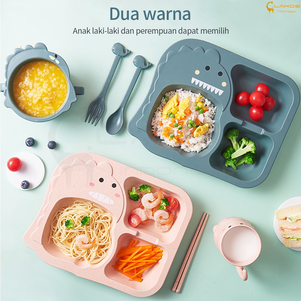 SET PIRING MAKAN ANAK DINO 4in1 set alat makan anak DINO 4in1