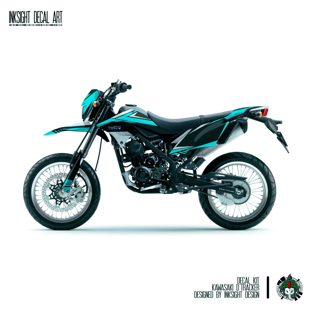 Decal Dtracker 150 KLX Dekal Sticker Motor Custom Motif Grafis Blue Tosca Supermoto