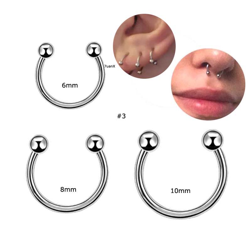 1pc Anting Tindik Hidung / Bibir / Telinga Bahan Stainless Steel Hypoallergenic Untuk Pria / Wanita