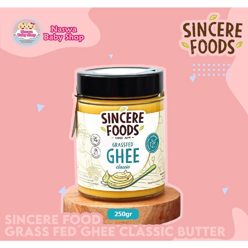 

Sincere Foods Grassfed Ghee Minyak Samin Lemak Baik MPASI Penambah Berat Badan Bayi Mentega Non MSG Lactose 80g 250g