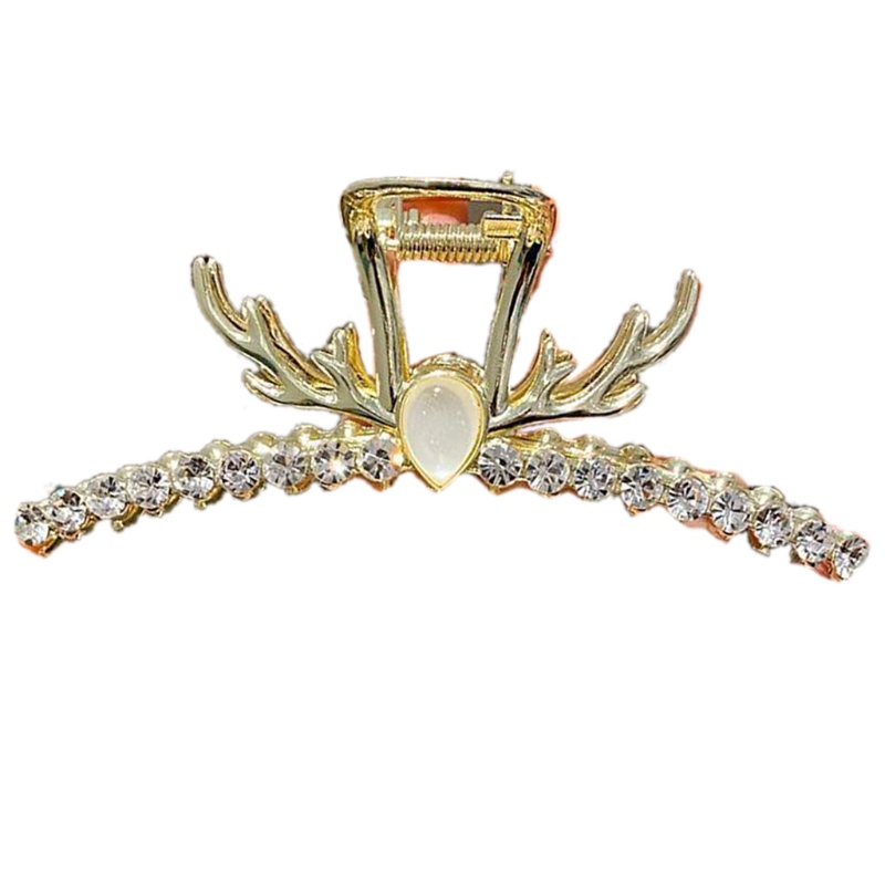 Jepit Rambut Model Cakar Bahan Alloy Aksen Berlian Imitasi Untuk Wanita