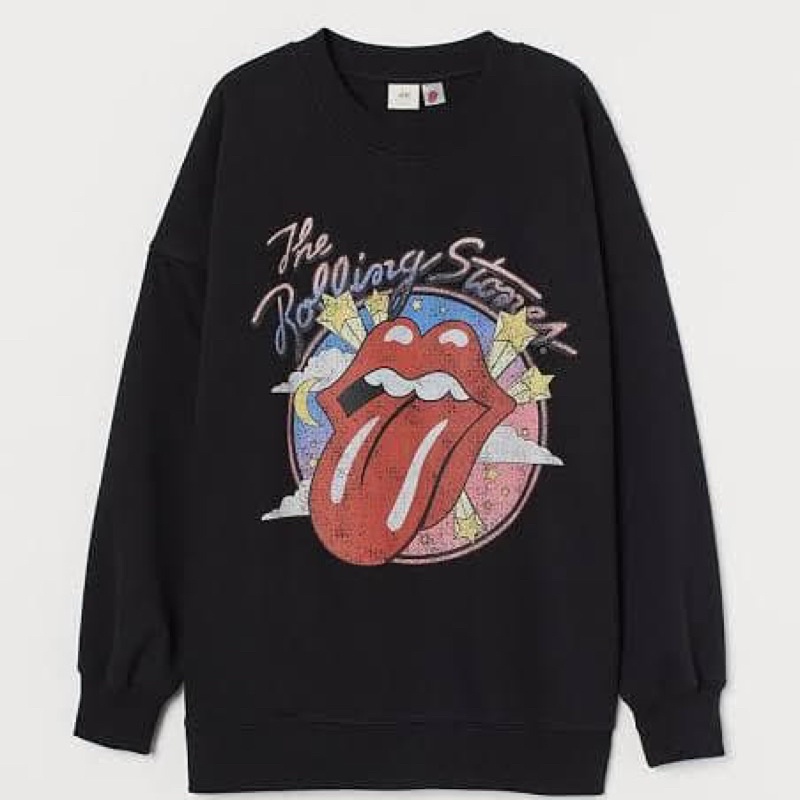 ( COD ) *TERMURAH* Crewneck H&M Rolling Stone *FREE PAPERBAG*