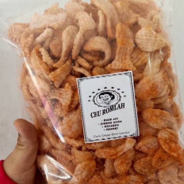 

Ceu romlah - Kerupuk ikan pedas asin gurih / cemilan pedas / cemilan bandung 200gram