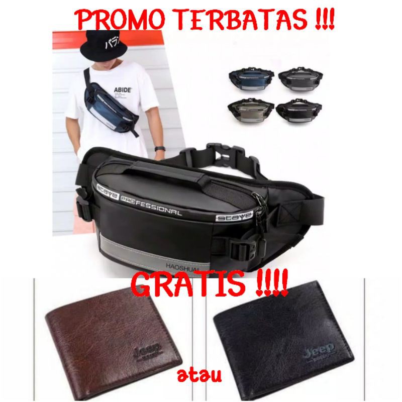 tas pinggang HAOSHUAI ORIGINAL GRATIS dompet Jeep Buluo