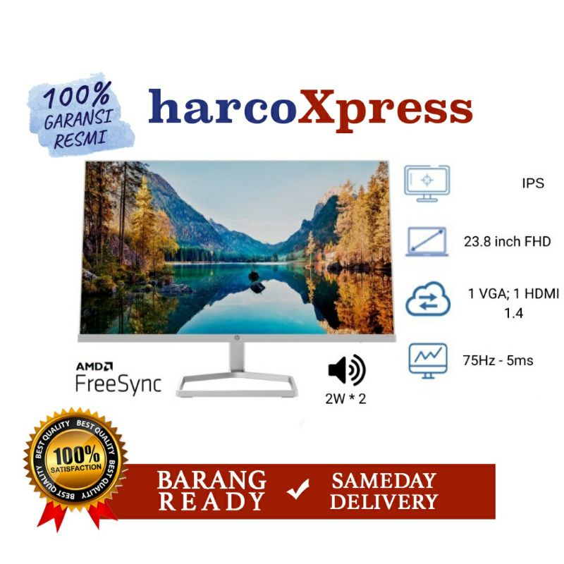 Monitor LED HP M24fwa IPS freesync 75hz bezeless +speaker hdmi vga 24inch | m24 m24f