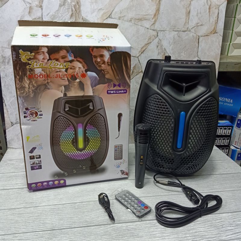 Speaker Bluetooth Karaoke 6,5&quot; Jinlong JL-1915 Free Mic