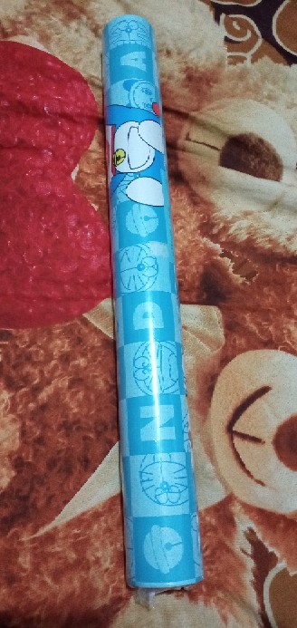 Doraemon Abjad Biru Wallpaper Sticker Dinding Karakter Anak  Ukuran 45 Cm X 10 M