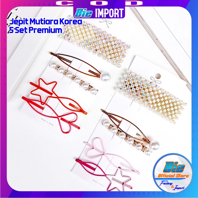 5 Pcs Jepit Tiptop Gold Premium Korean Style Impor Best Seller