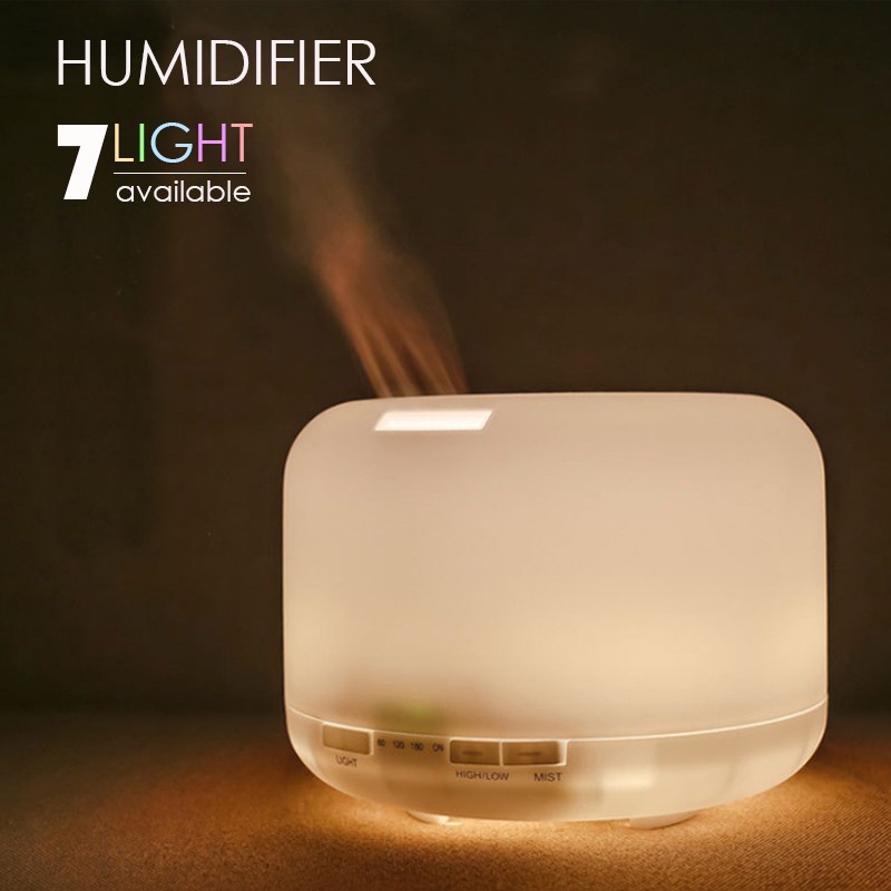 500 ML humidifier aroma diffuser ultrasonik semprot minyak esensial diffuser pembersih udara lampu malam