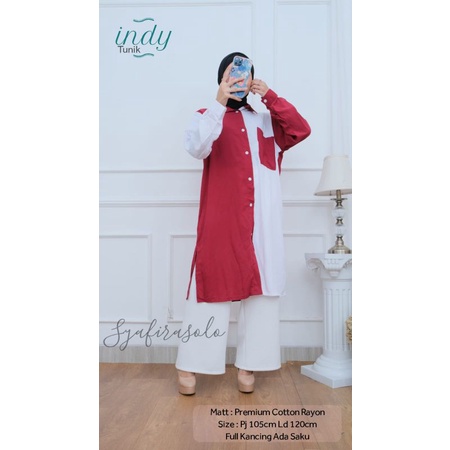 PROMO INDY TUNIK/LONG TUNIK/ATASAN WANITA RAYON JUMBO LD 120