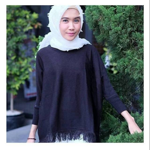 atasan rajut rawis bahan rajut tebal