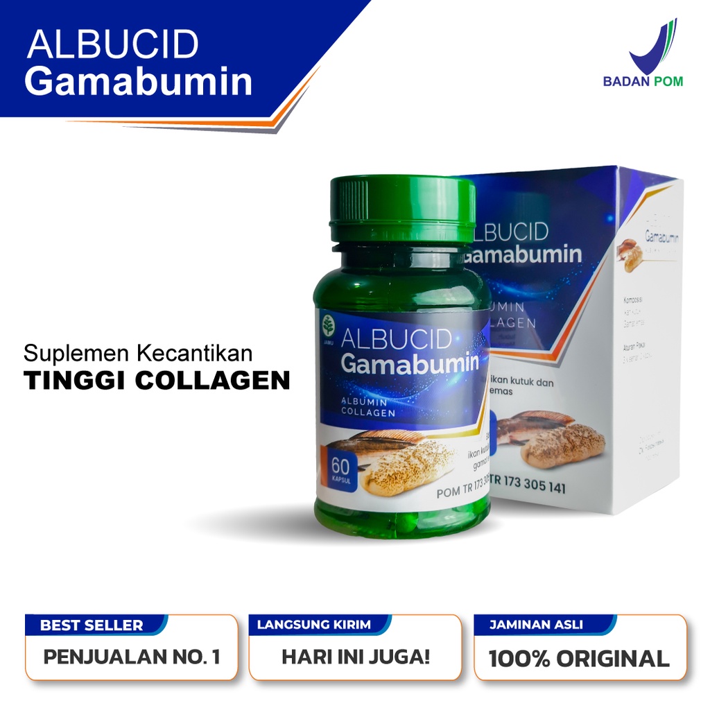 Kapsul Abucid Gamabumin Collagen Extrak Ikan Gabus Dan Gamat Emas Isi 60