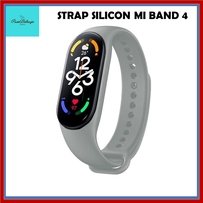 Strap Mi Band 4 Strap Silicon Tali Pengganti Warna Polos ONLY GREY COLOR