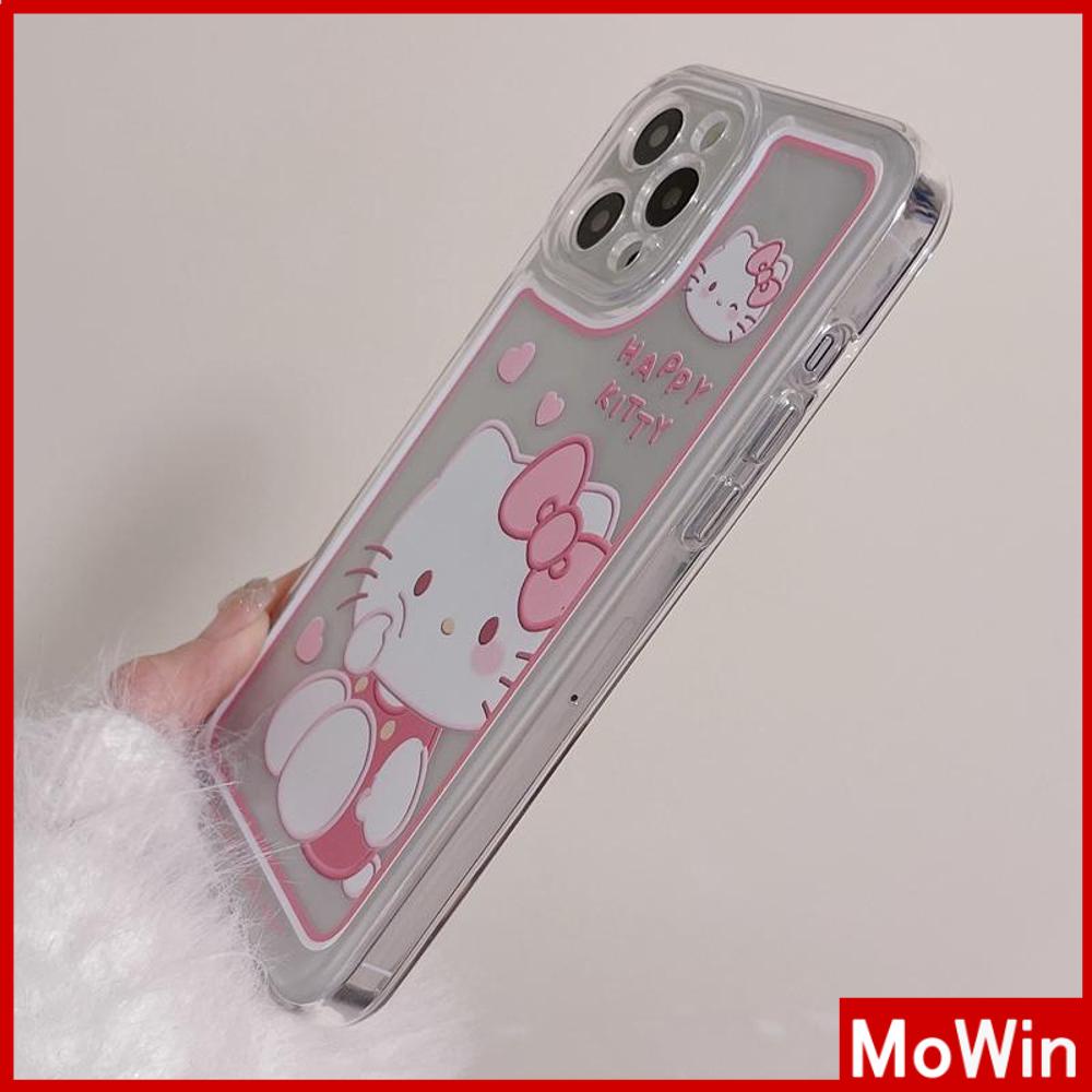 iPhone Case Clear Case Soft Thick TPU Shockproof Super Transparent Protection Camera Plating Button Pink Cartoon Cute For iPhone 13 Pro Max iPhone 12 Pro Max iPhone 11 iPhone 7Plus