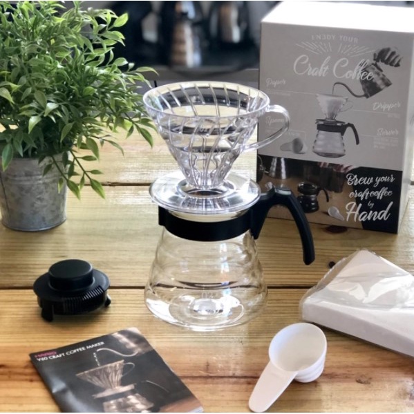 Paket Hario Craft Coffee Maker Set - V60 V02 Pour Over Manual Brew-V60-Server- dan Paper Filter