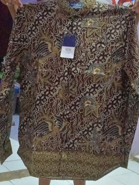 Freypv 7786 Slimfit Long Batik Black Floral Colourfull M-xl Kemeja Batik