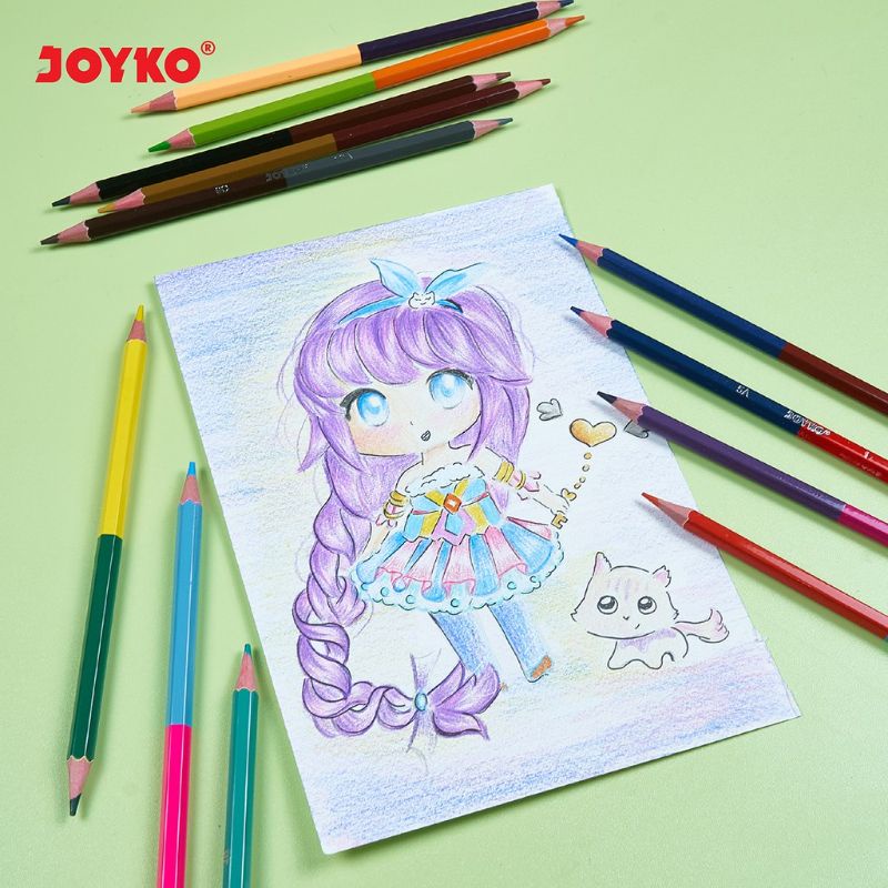 Joyko Bi-Color Pencils 24 Warna joyko color Pensil CP-Bi100 joyko color pensil CP-Bi101 joyko bi color  6 pensil warna joyko 24 warna