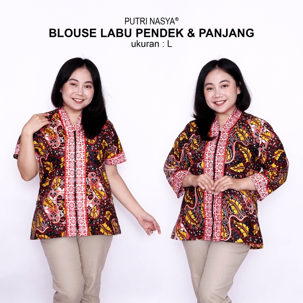 Blouse Batik Big Size Wanita Atasan Batik Lengkap S-M-L-XL-L-3L-4L-5L-6L-7L Model Blus Jumbo Seragam Batik /Atasan Batik Bigsize Kerja / Pakaian Batik Kekinian Wanita Kerja Kantor Model Terbaru Bahan Formal Big