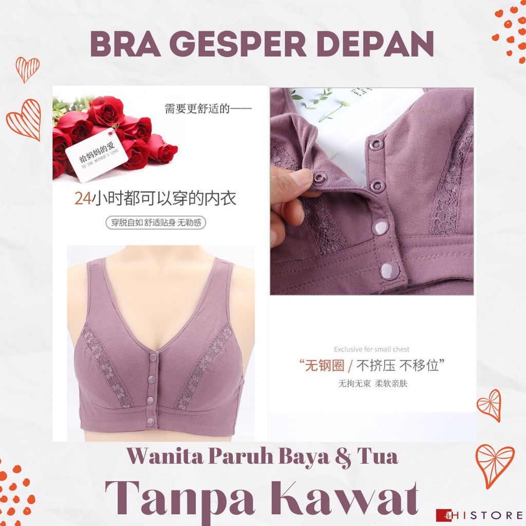 [HI] Bra Seamless Push Up Nirkabel Gesper Depan 2081 Wanita Paruh Baya dan Tua