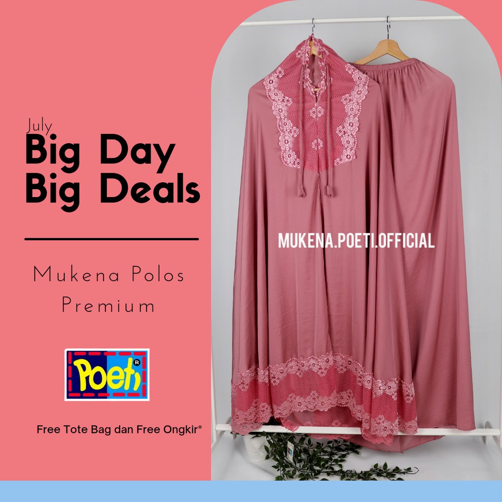 Mukena Polos Premium Poeti terbaru Bahan zara dewasa cocok travelling Mukenah jumbo kado muslimah