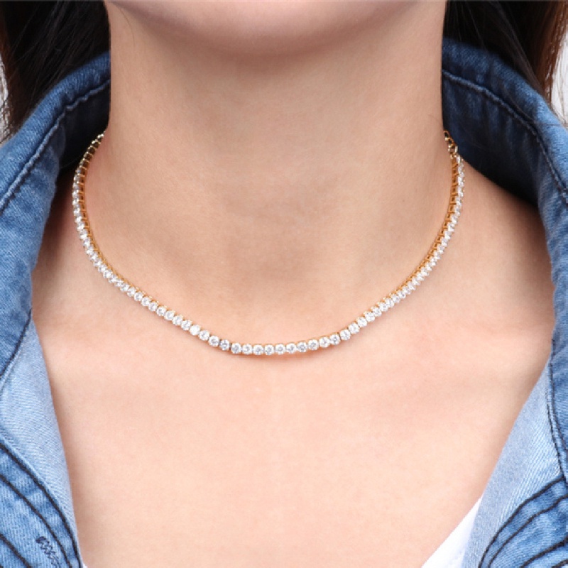 S925 Rantai perak murni  Kalung Emas 18k Pria Wanita Rantai Chunky 2.0 MM Fashion Perhiasan Hadiah bebas alergi