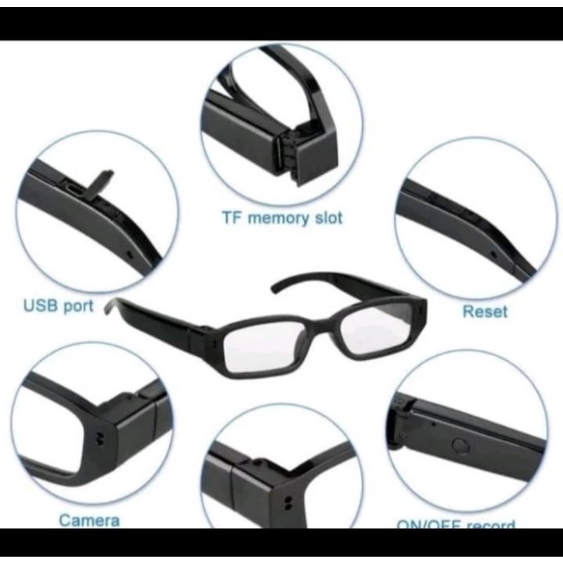 SPY CAM KACAMATA PENGINTAI CAMERA SPY CAM CAMERA TERSELUBUNG FULL HD 1080P
