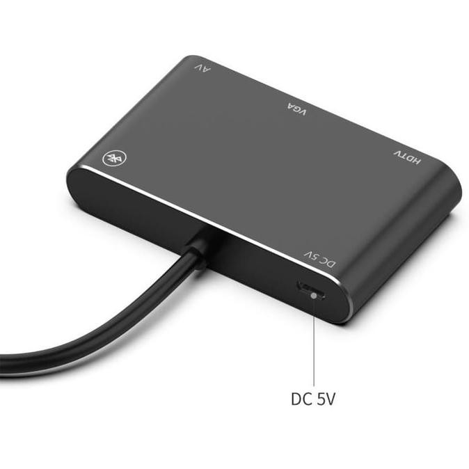 Bubm 7585B Type-C/Lightning/Microusb Usb Hub To Hdmi/Vga/Av Black Tokoades